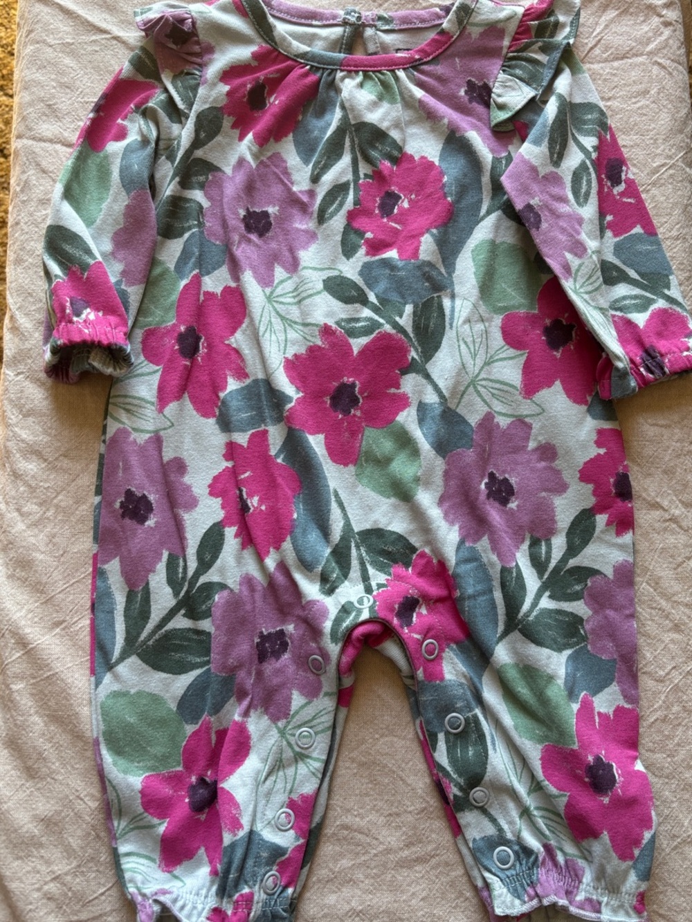 Carter's Gorgeous Floral Long-Sleeve Footie in Pink and Purple